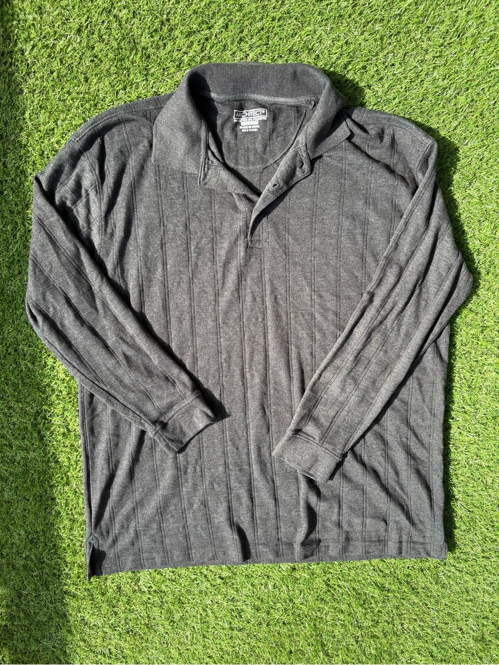 Architect Charcoal Gray Long-Sleeve Polo